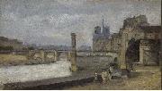 Stanislas lepine The Pont de la Tournelle oil on canvas